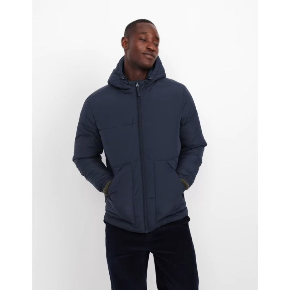 Old Navy Frost-Free Men's Water-Resistant Hooded Puffer Jacket Blue Size XXL